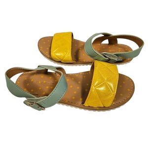 Kids Cat & Jack Yellow and Green Sandals sz 12